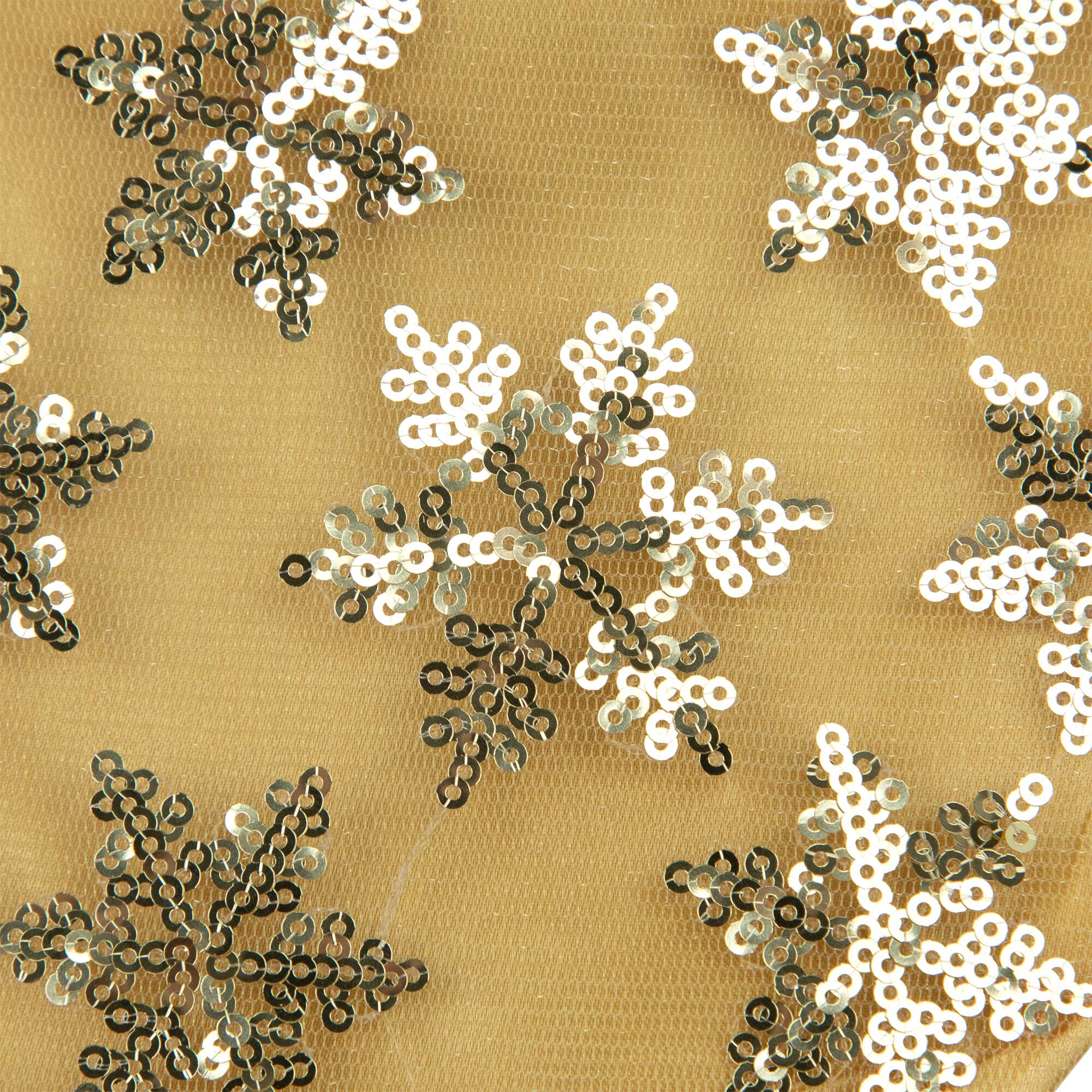 20" Gold Sequin Snowflake Mini Tree Skirt